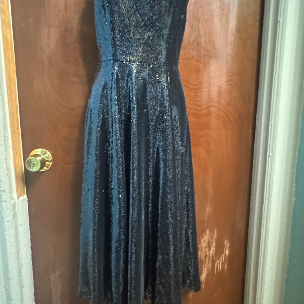 Dress the Population Blue Strapless Cocktail Dress